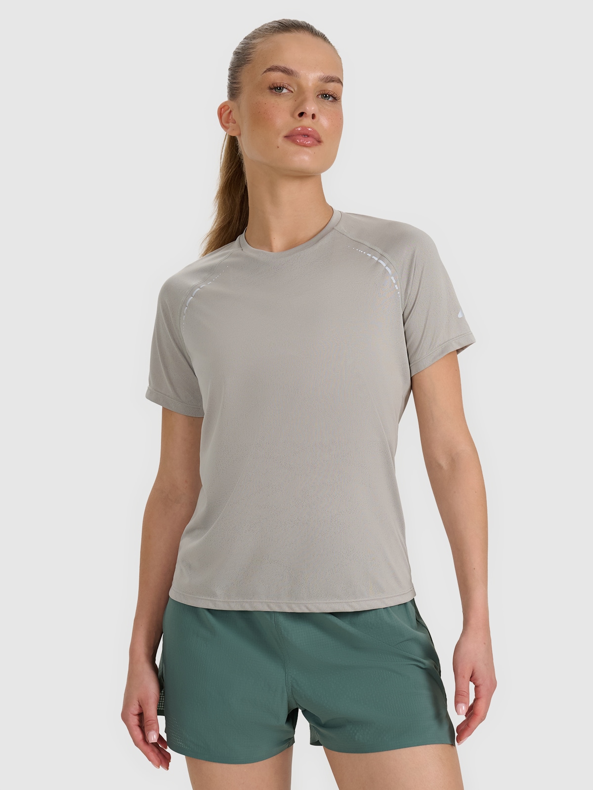 4F Tricou de alergare regular cu uscare rapidă pentru femei - gri