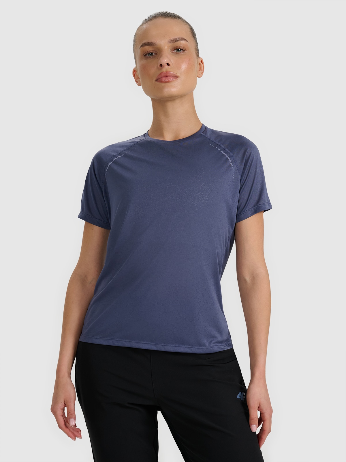 4F Tricou de alergare regular cu uscare rapidă pentru femei - bleumarin
