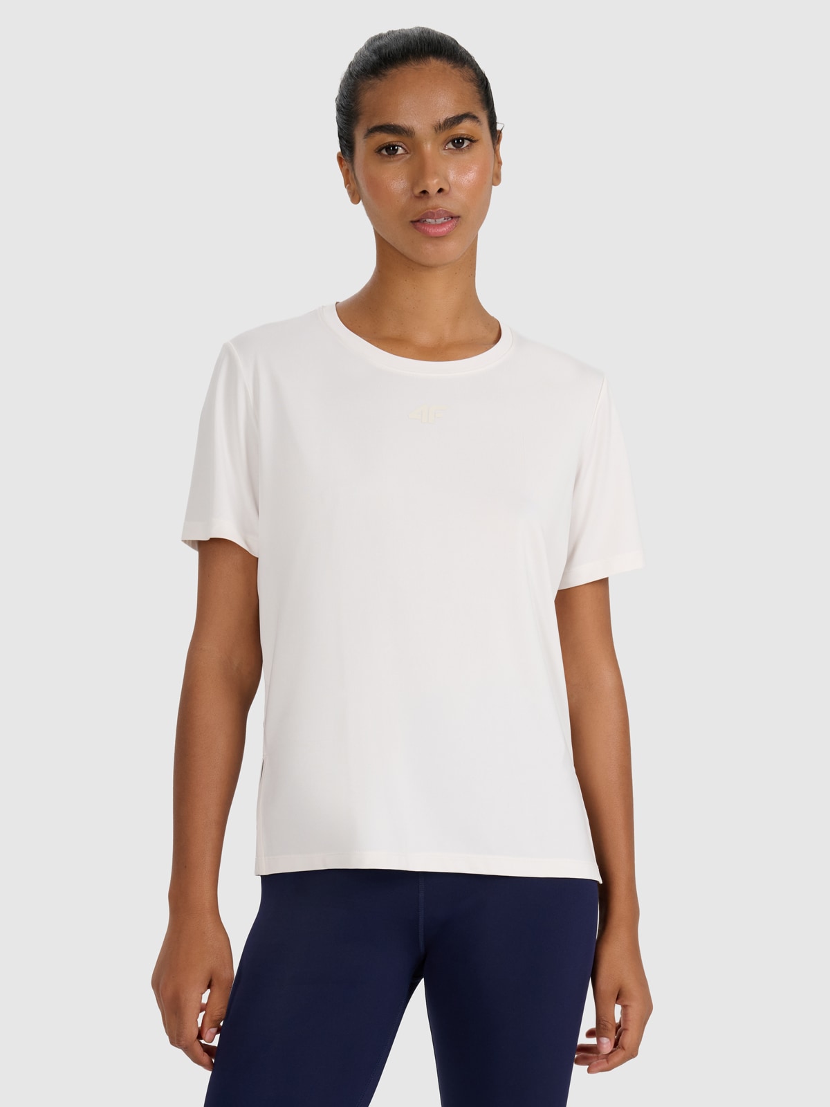 Tricou de antrenament slim cu uscare rapidă pentru femei - bej