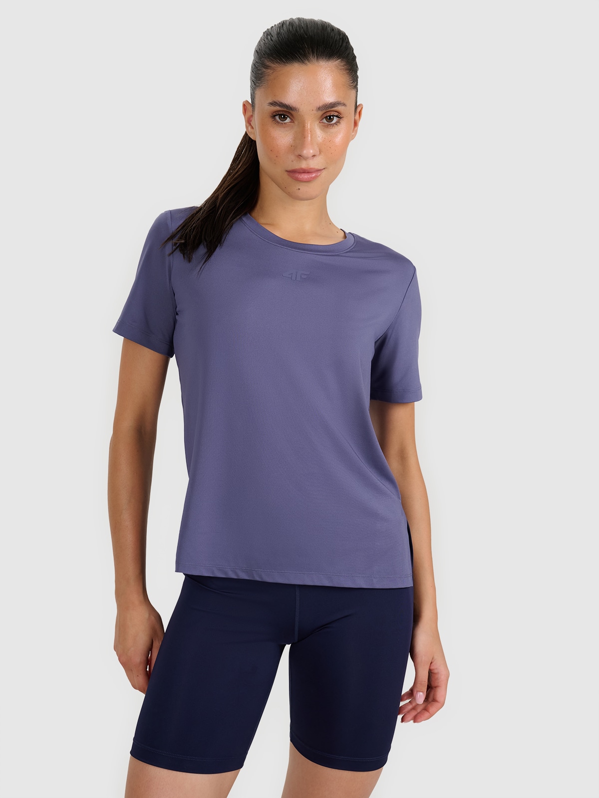 4F Tricou de antrenament slim cu uscare rapidă pentru femei - bleumarin