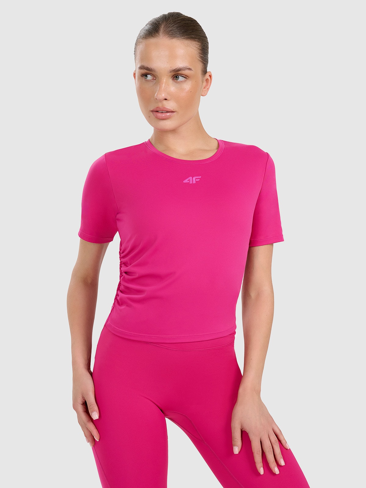 4F Crop-top pentru yoga și pilates cu uscare rapidă pentru femei - albastru