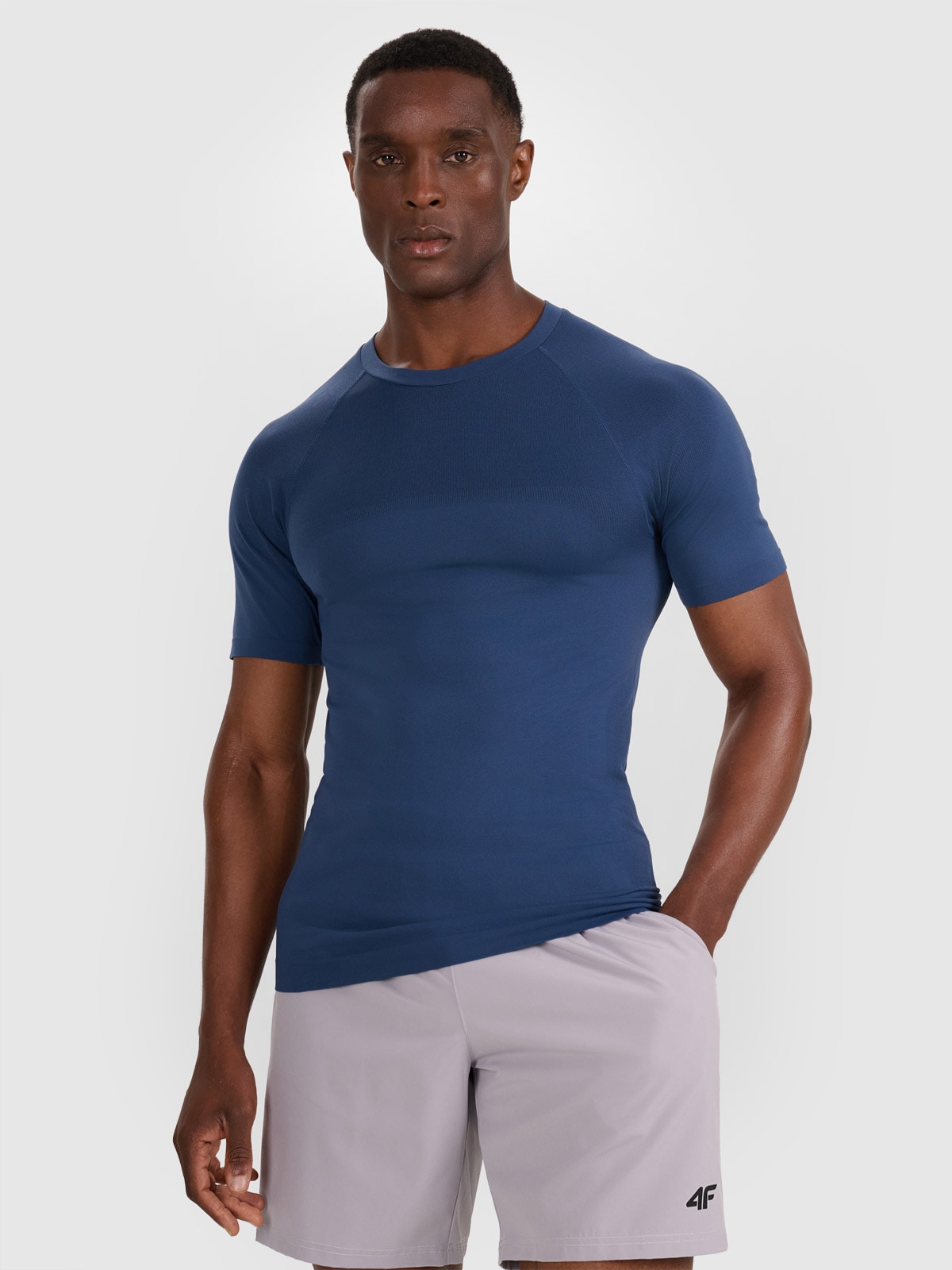 Tricou de antrenament fără cusături pentru bărbați - bleumarin