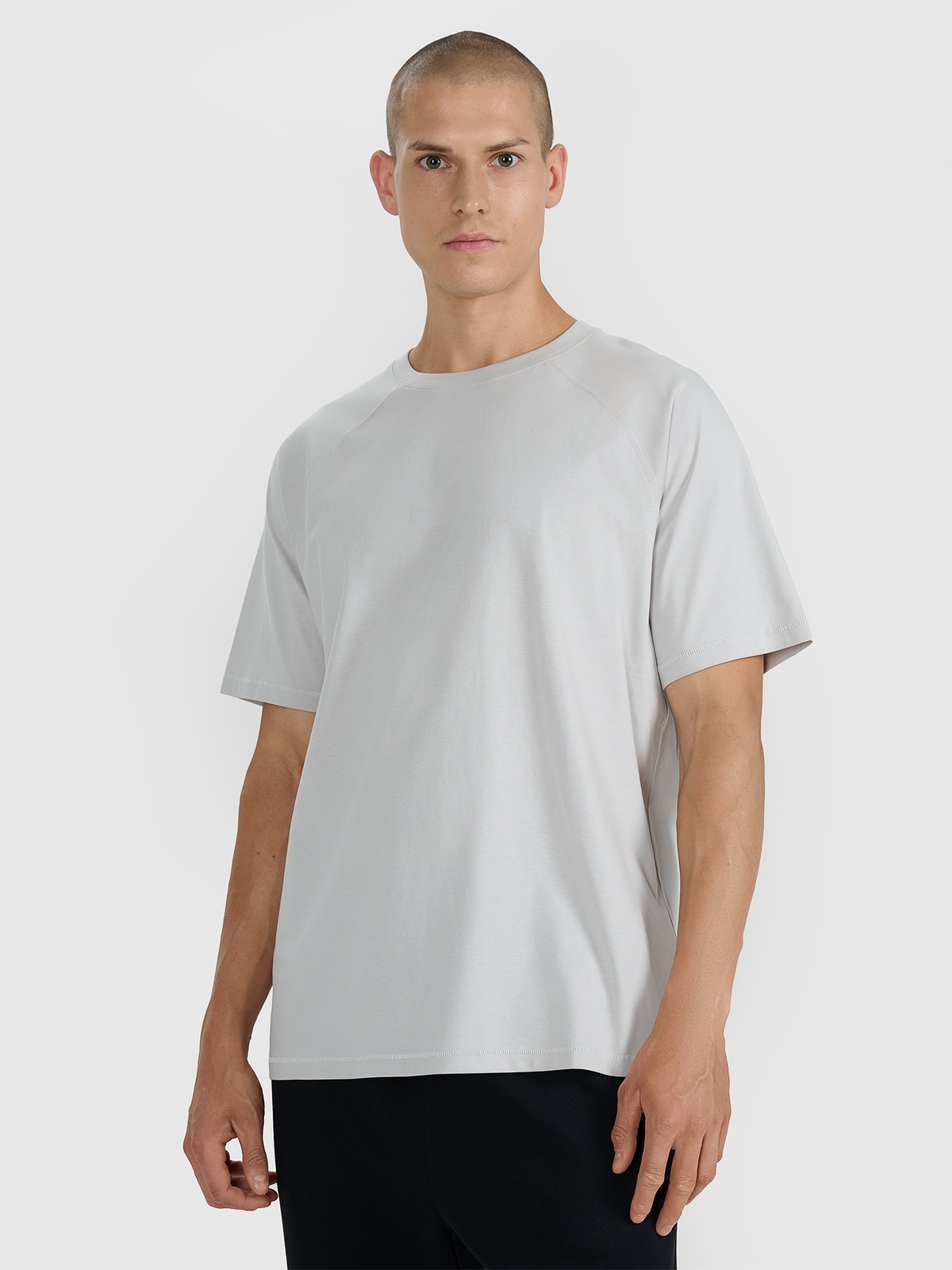 4F Tricou oversize unicolor pentru bărbați - gri