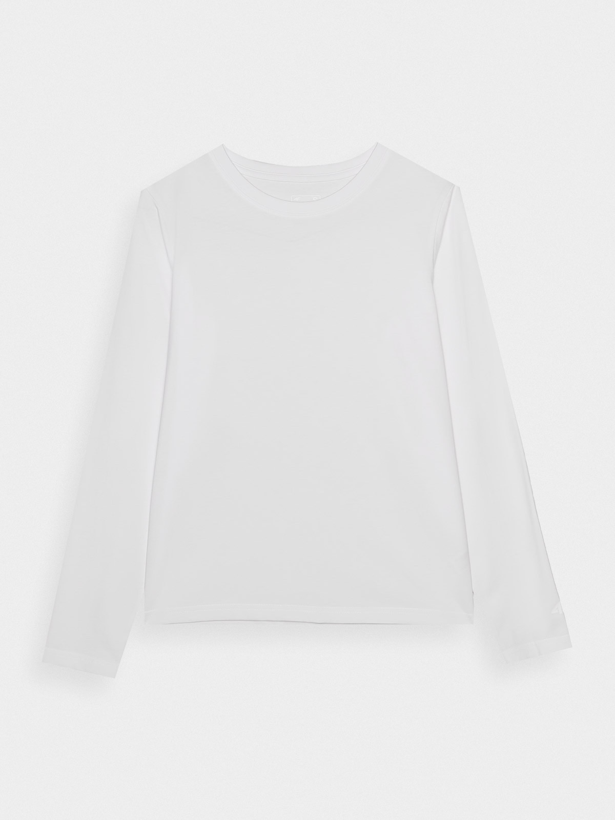 Dámské hladké tričko oversize s dlouhými rukávy - bílé