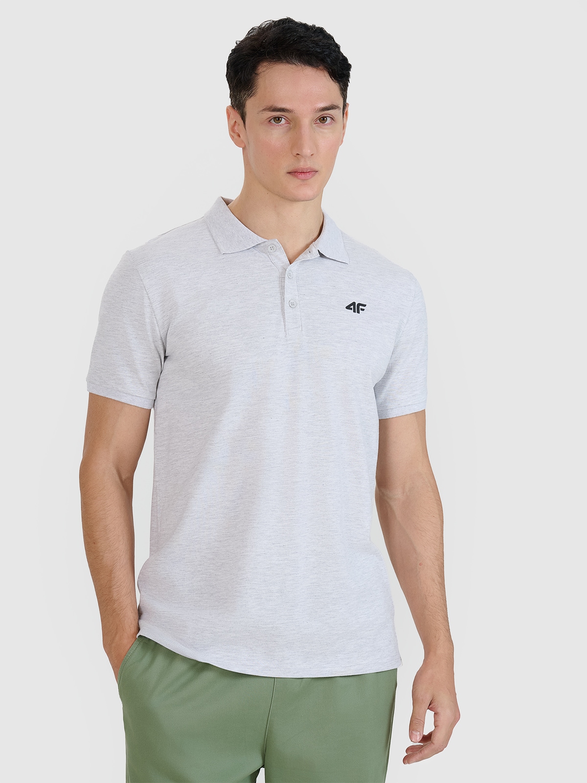 Tricou polo regular pentru bărbați - gri