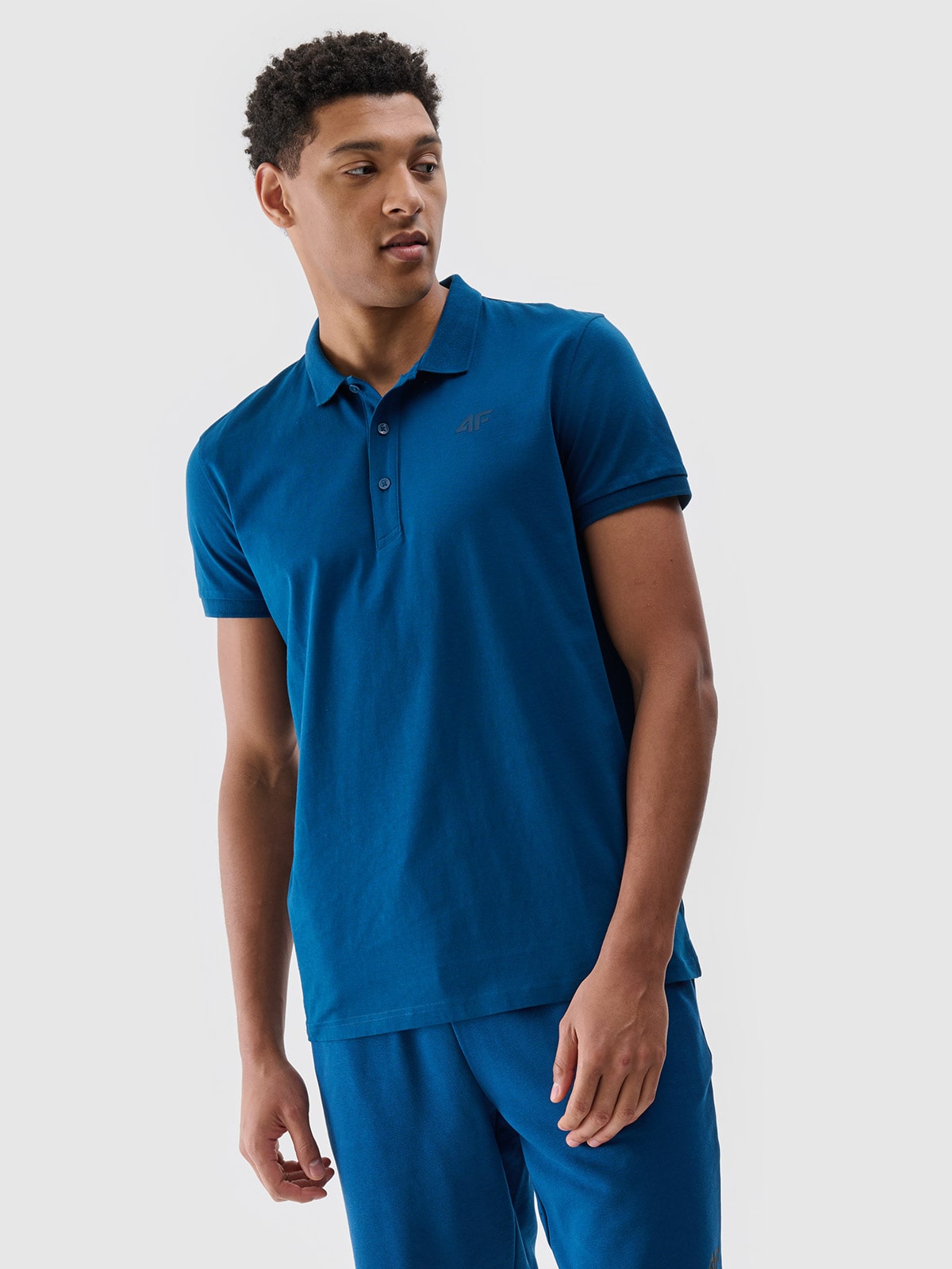 Tricou polo regular pentru bărbați - turcoaz