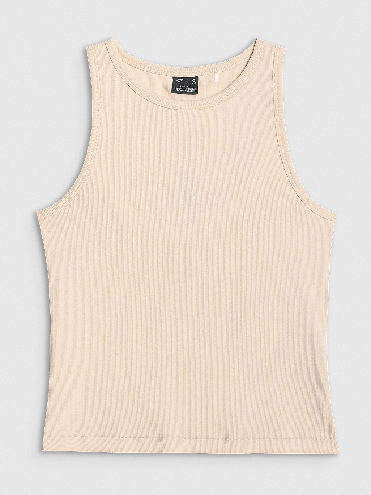 4F Top slim unicolor pentru femei - bej