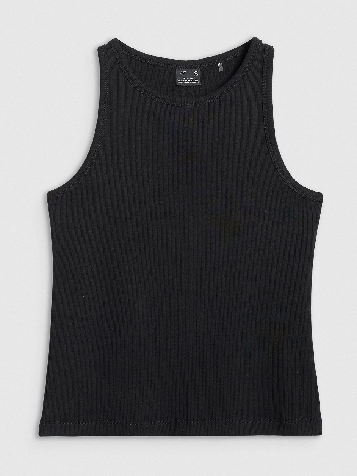 Top slim unicolor pentru femei - negru