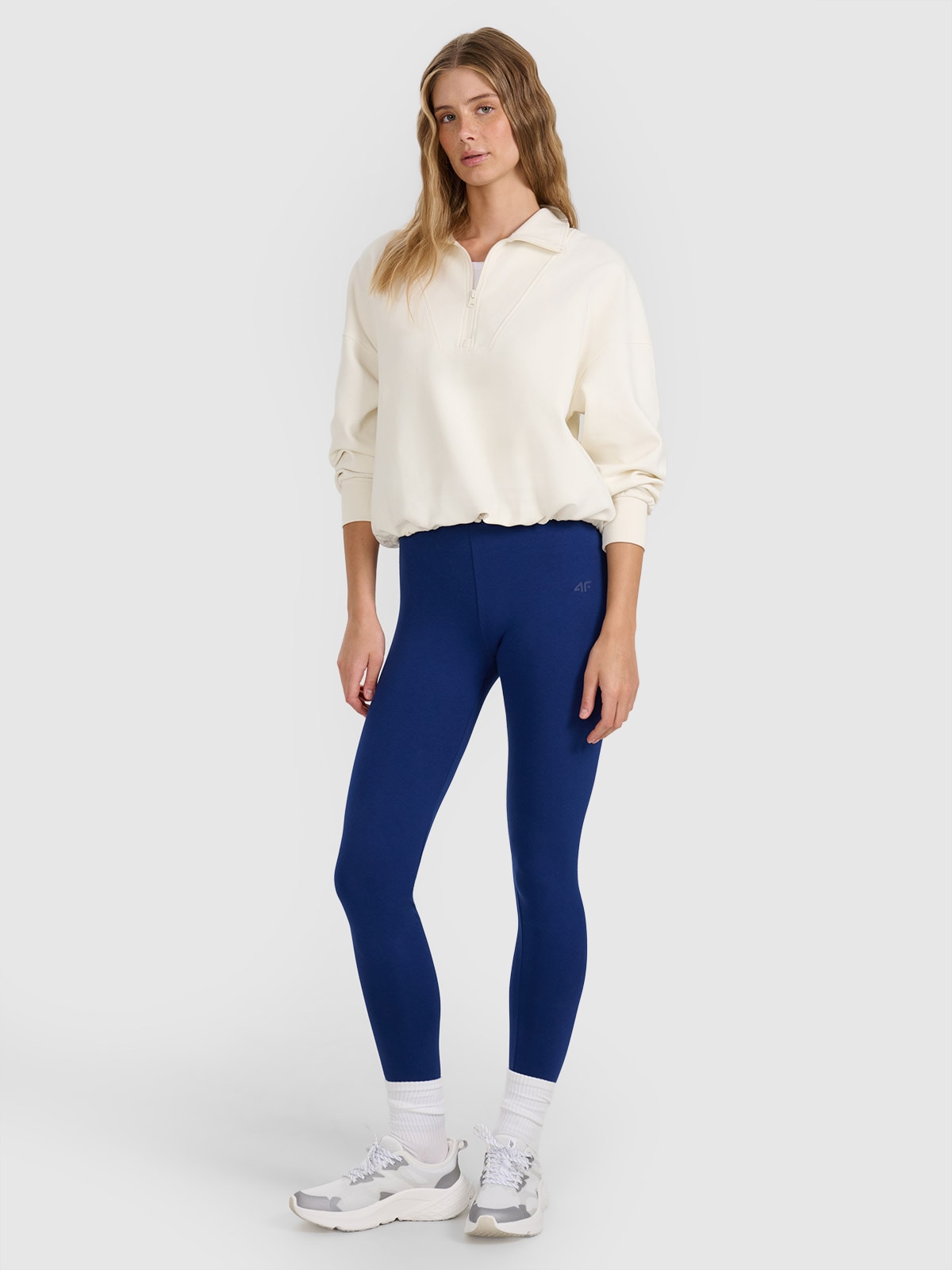 4F Legginsy dzianinowe damskie - granatowe