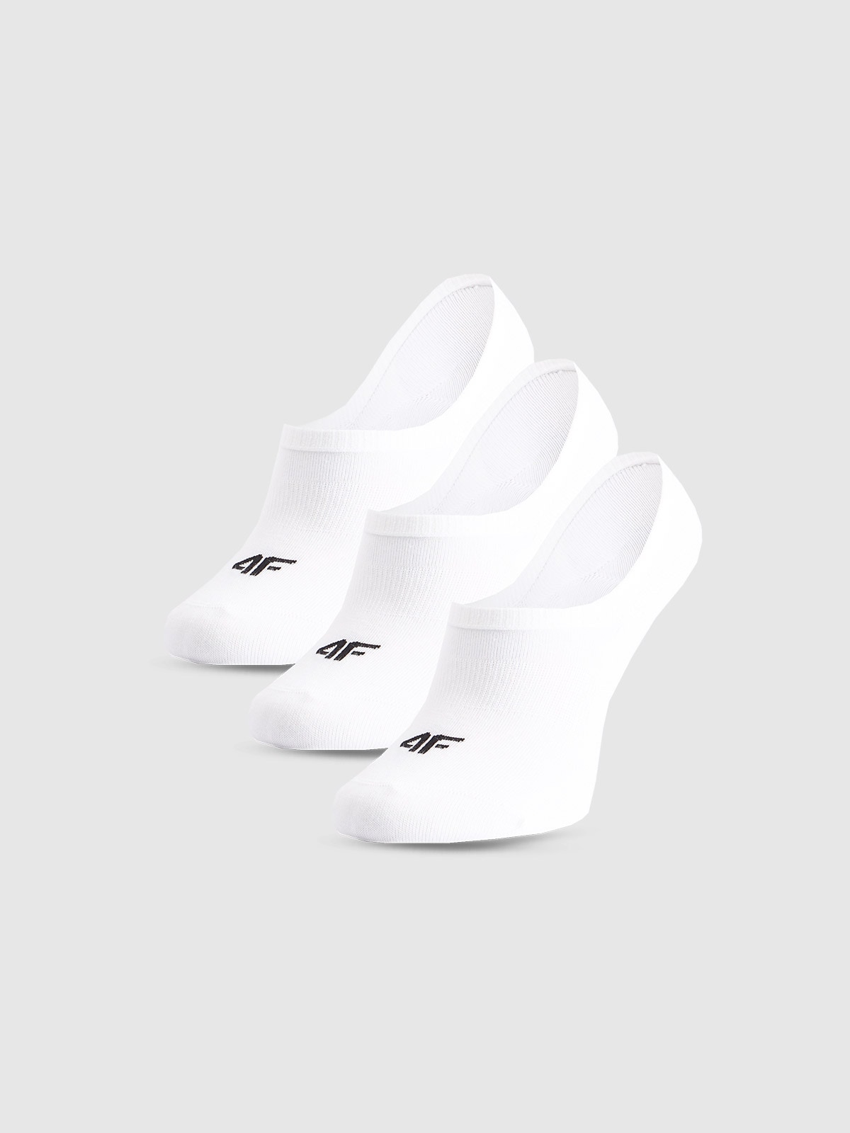 4F Șosete casual tălpici (3-pack) pentru femei - albe