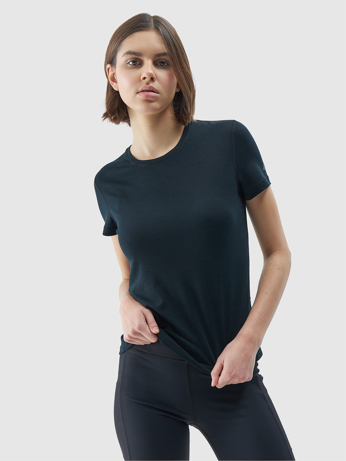 Tricou de trekking cu lâna Merino pentru femei - negru