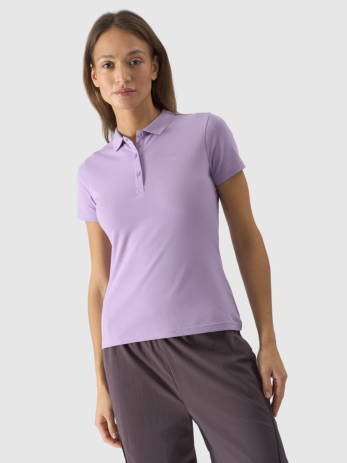 Tricou polo slim pentru femei - mov