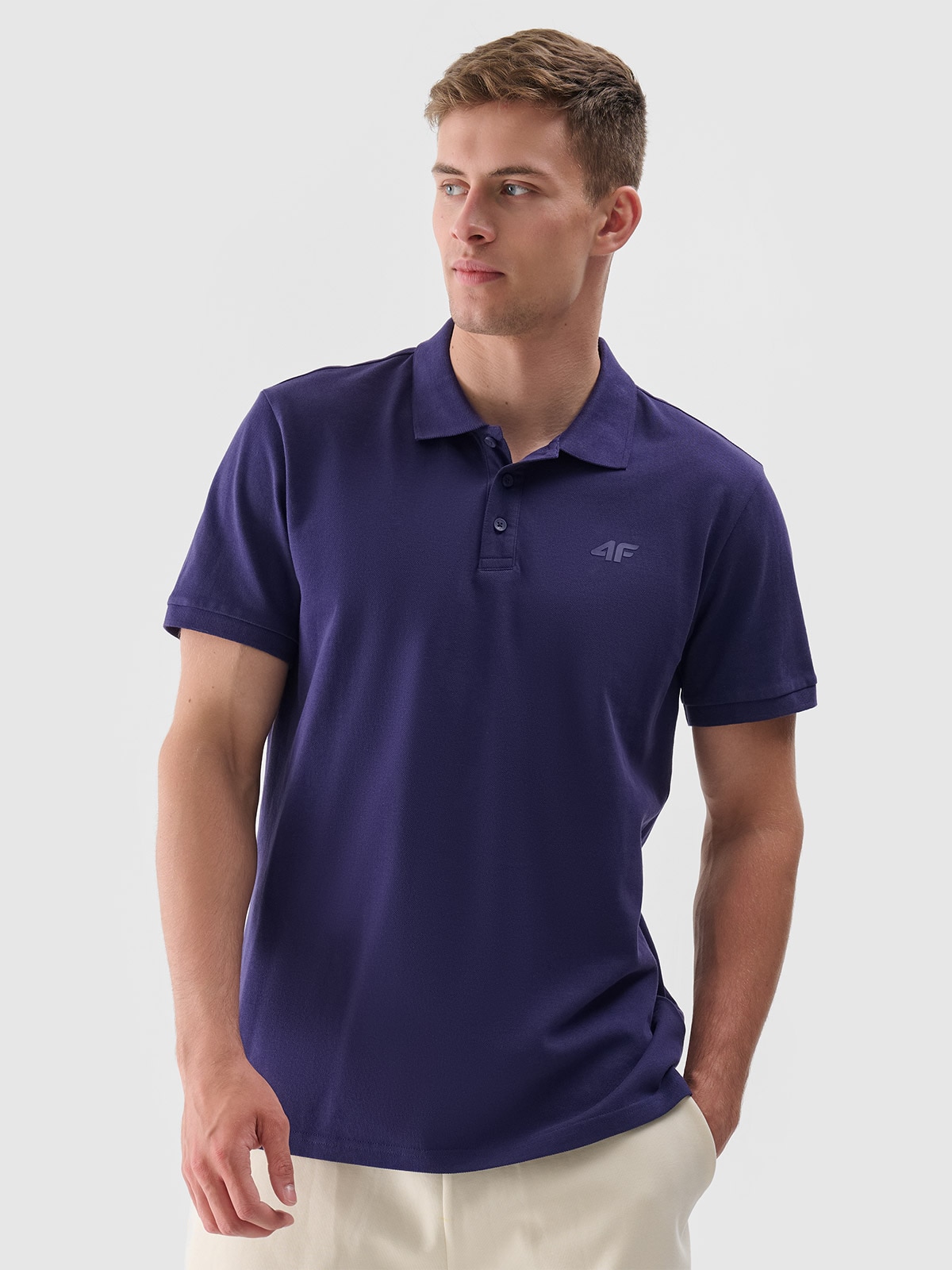 Tricou polo regular pentru bărbați - bleumarin