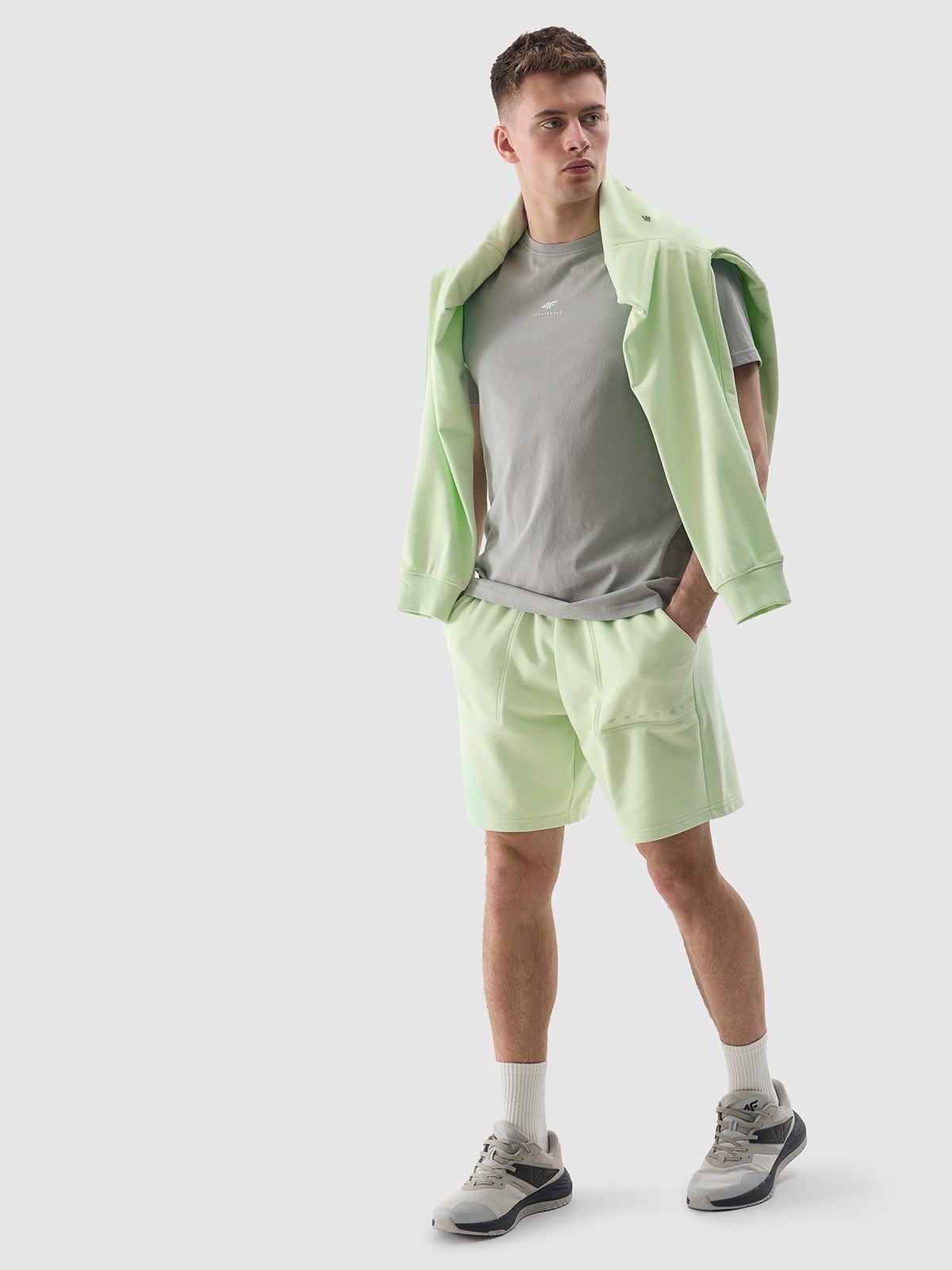 Pánske teplákové šortky - zelené