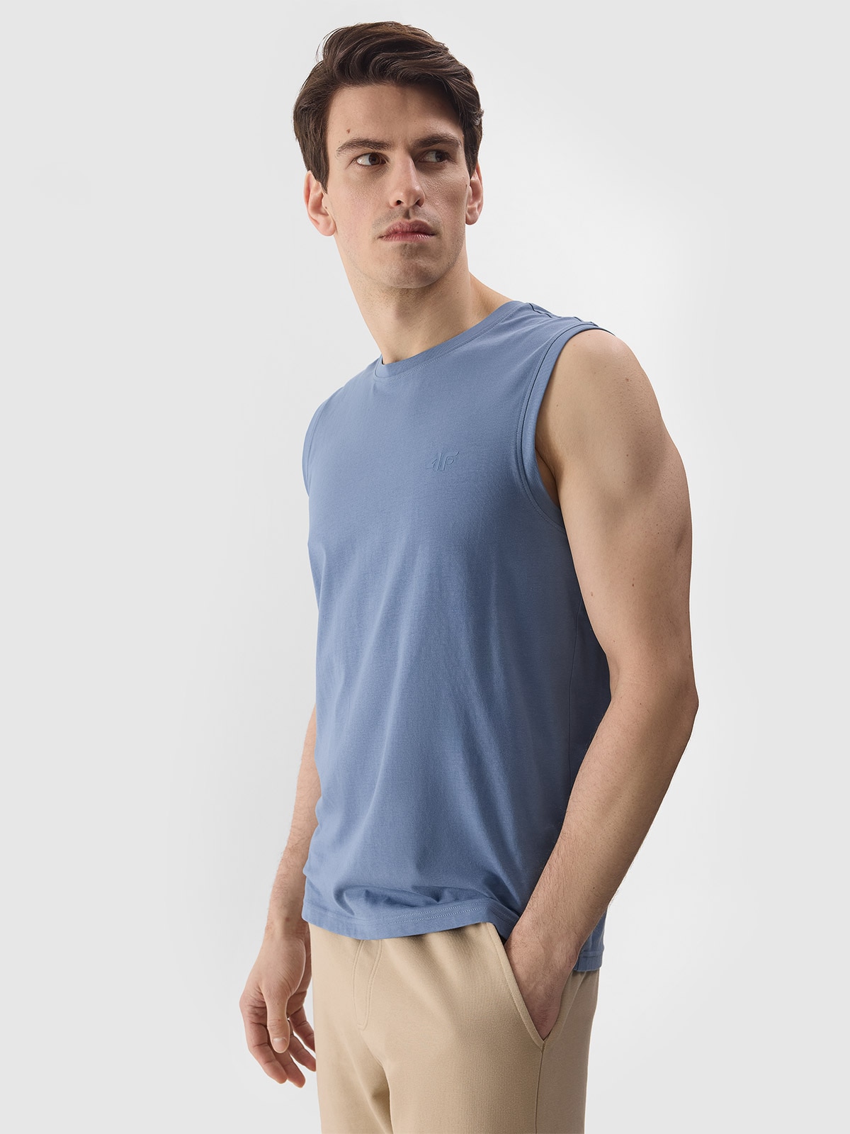 Pánský hladký tank top regular - denim