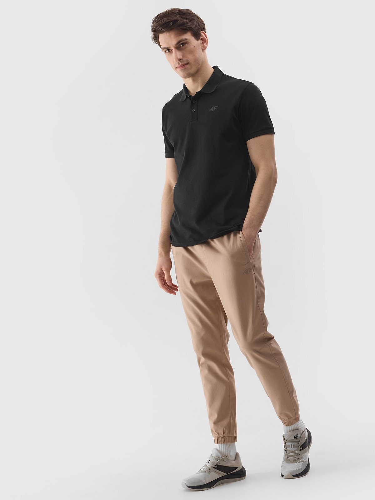 Pantaloni casual jogger pentru bărbați - bej