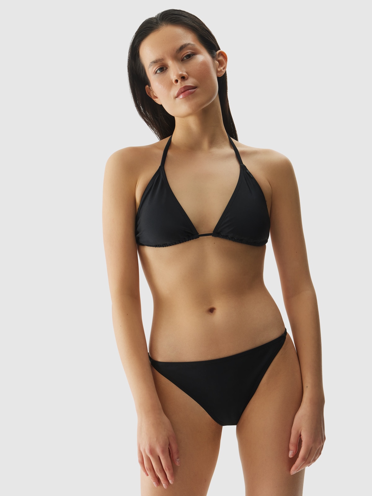 Top de baie bikini pentru femei - negru