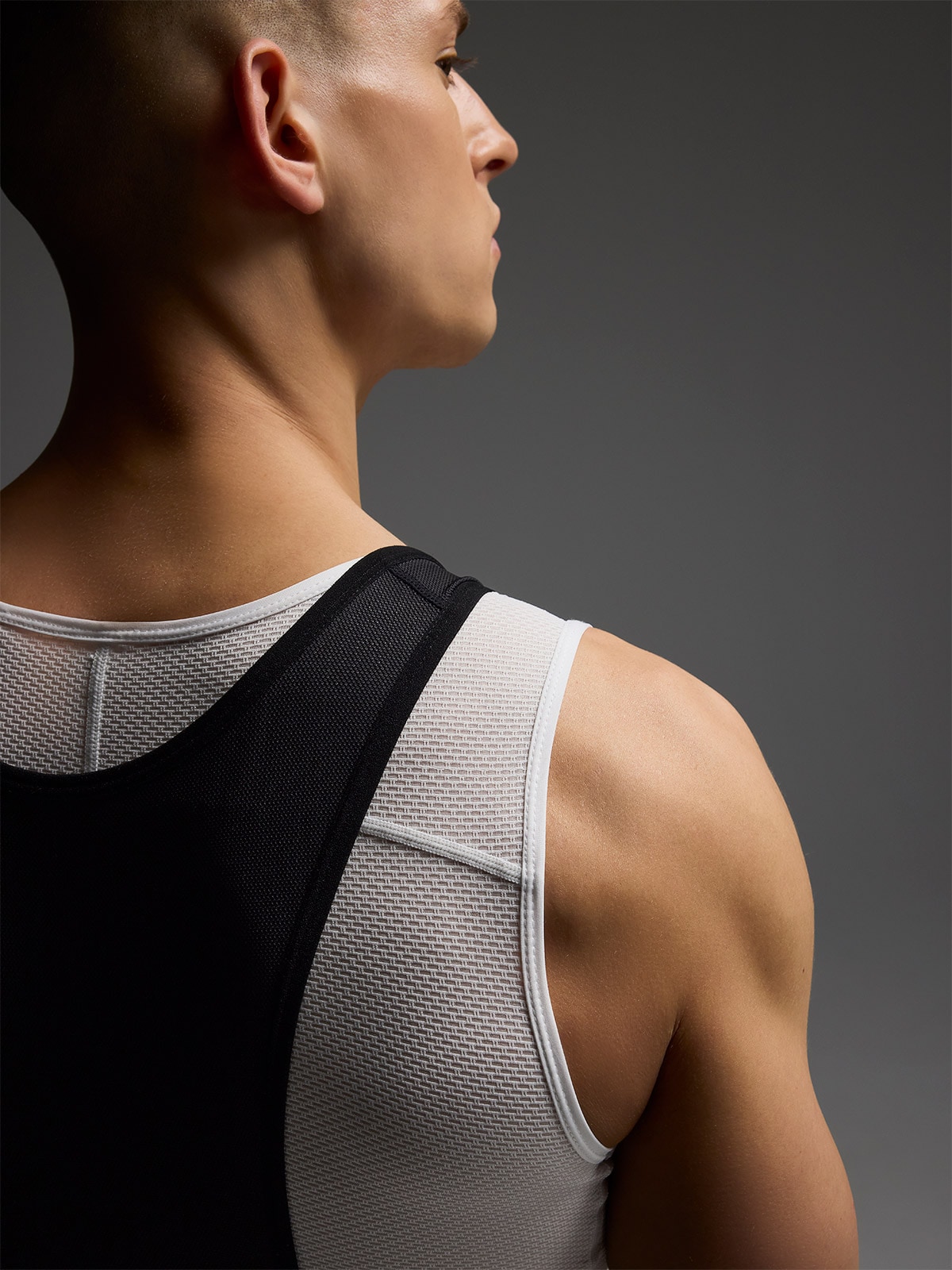 Tank top de bicicletă cu uscare rapidă pentru bărbați - alb