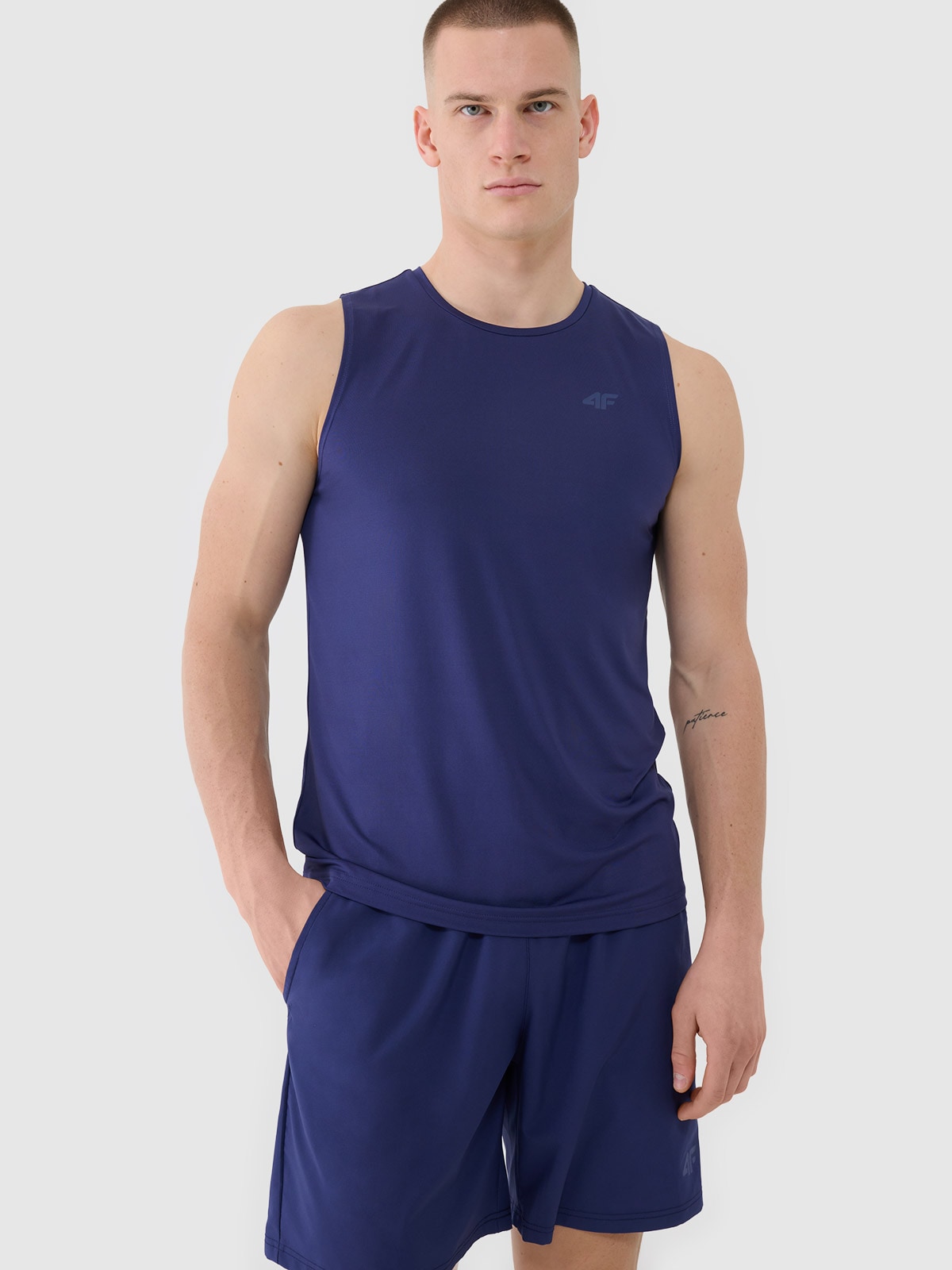 Tank top regular cu uscare rapidă pentru bărbați - bleumarin