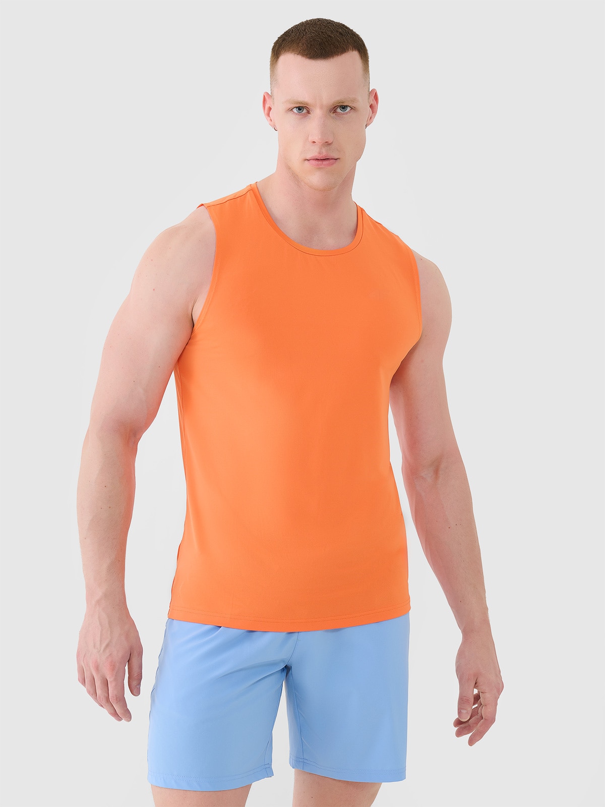 Tank top regular cu uscare rapidă pentru bărbați - portocaliu