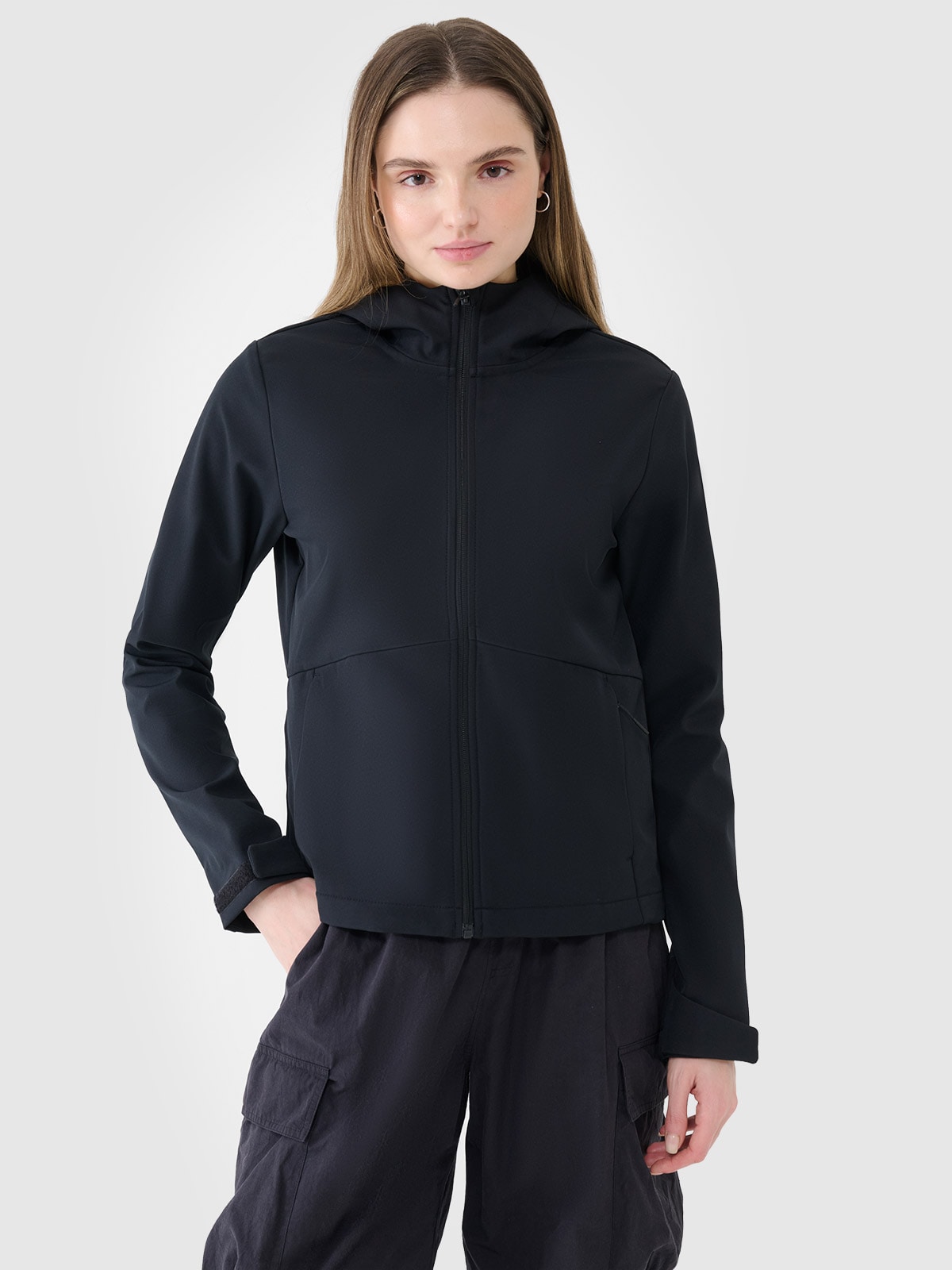 Geacă softshell anti-vânt membrana 5000 pentru femei - neagră