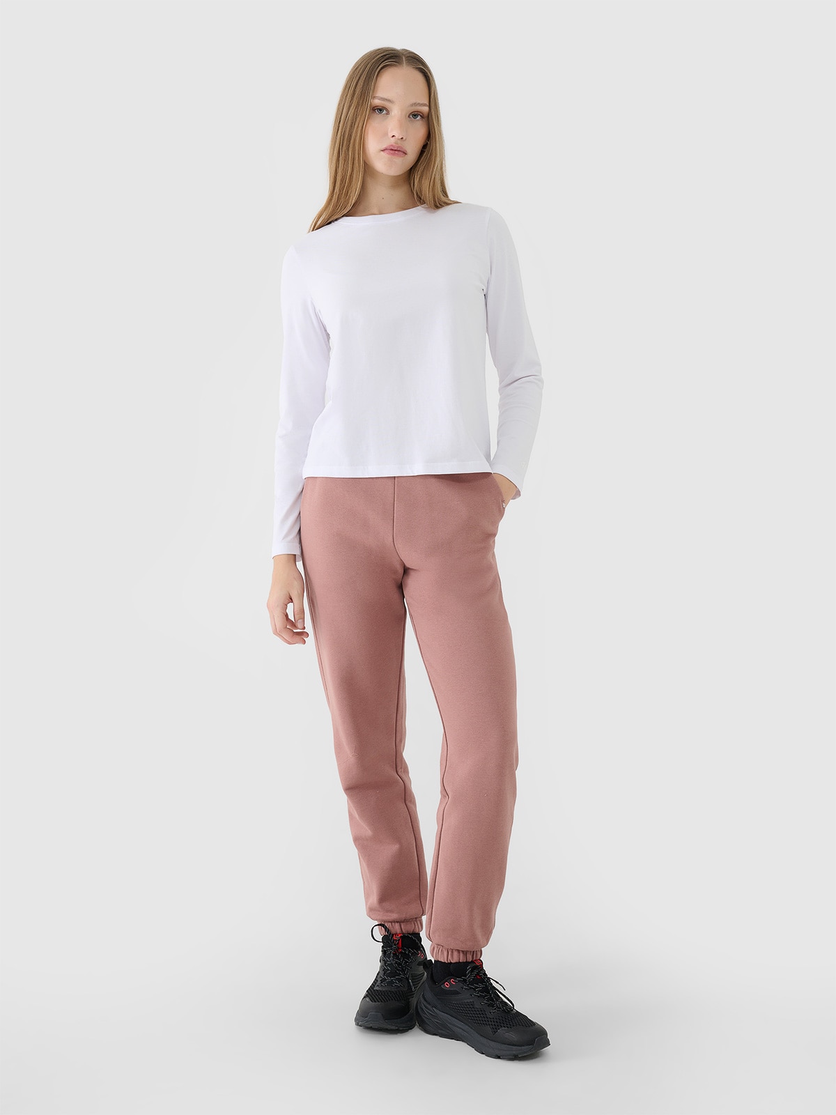 Pantaloni jogger de trening pentru femei - bej