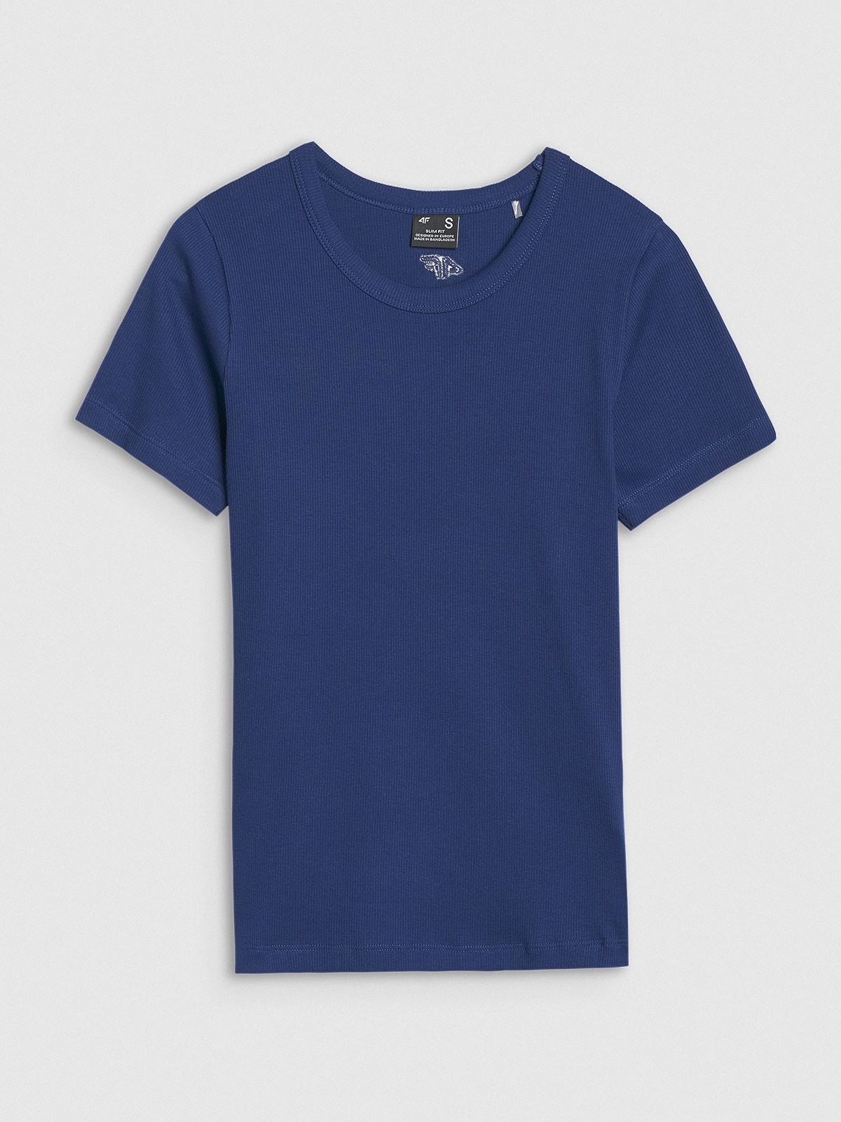 Tricou slim din tricot striat pentru femei - bleumarin