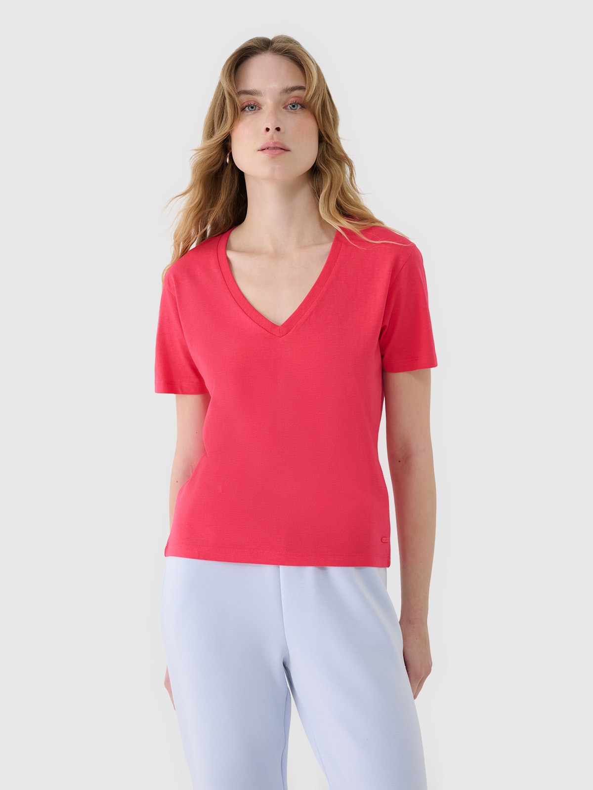 Tricou oversize cu modal pentru femei - roz