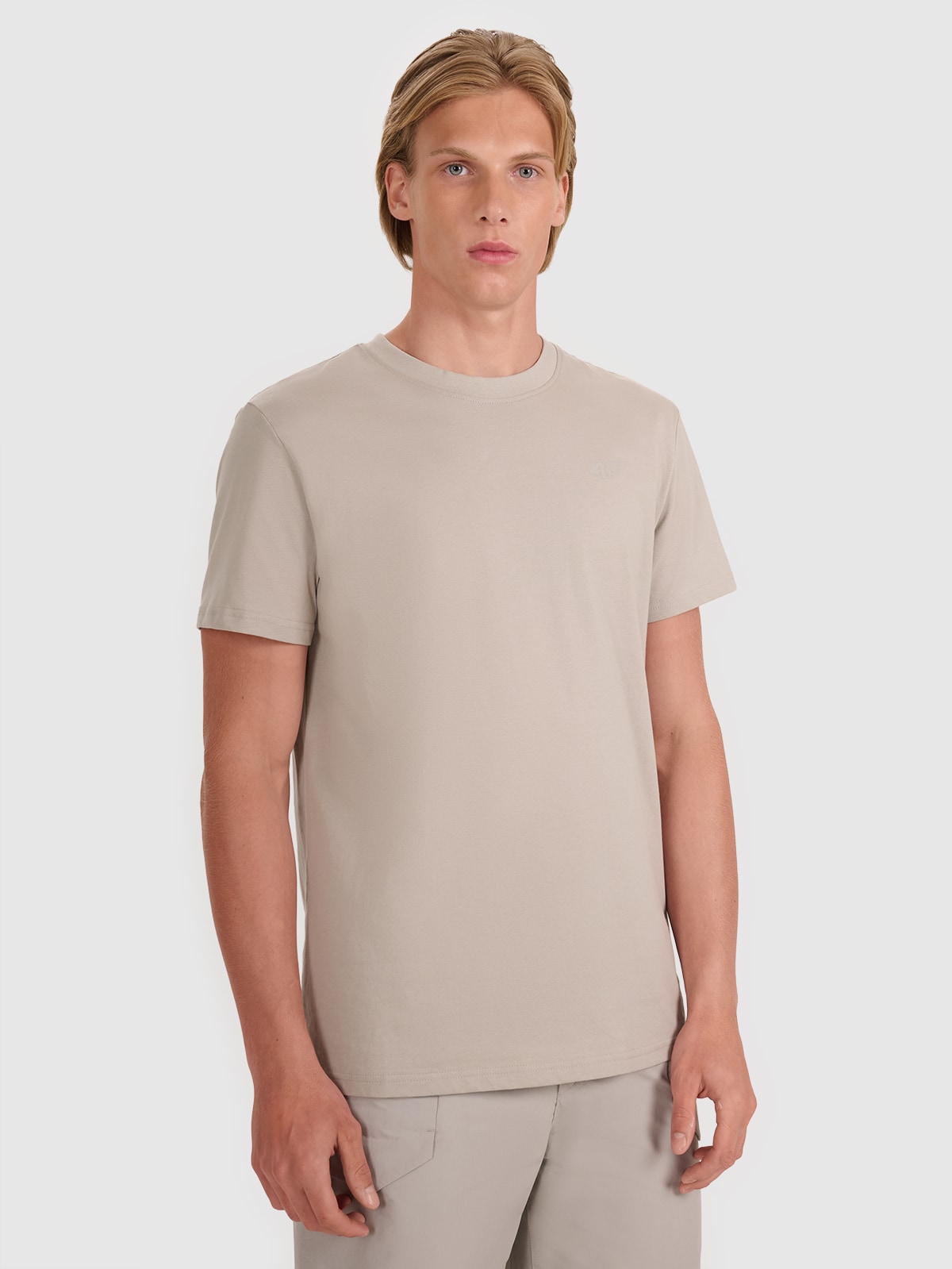 Tricou regular unicolor pentru bărbați - gri