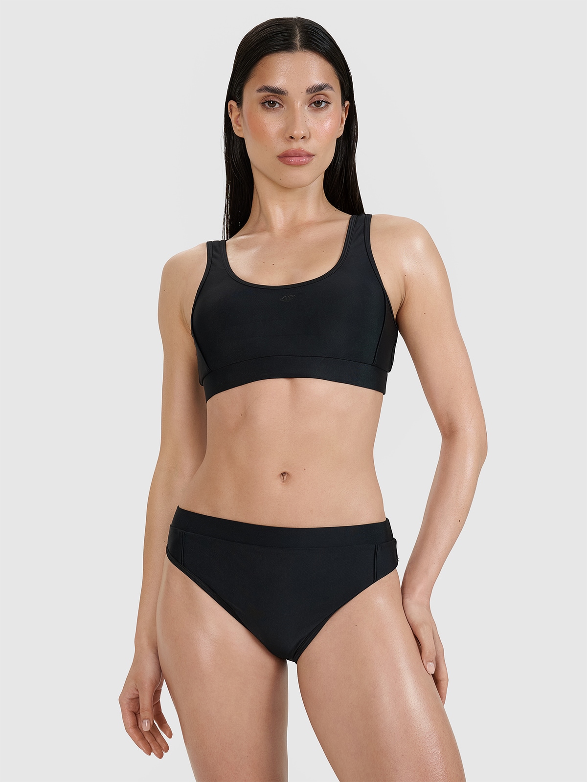 Top de baie bikini pentru femei - negru