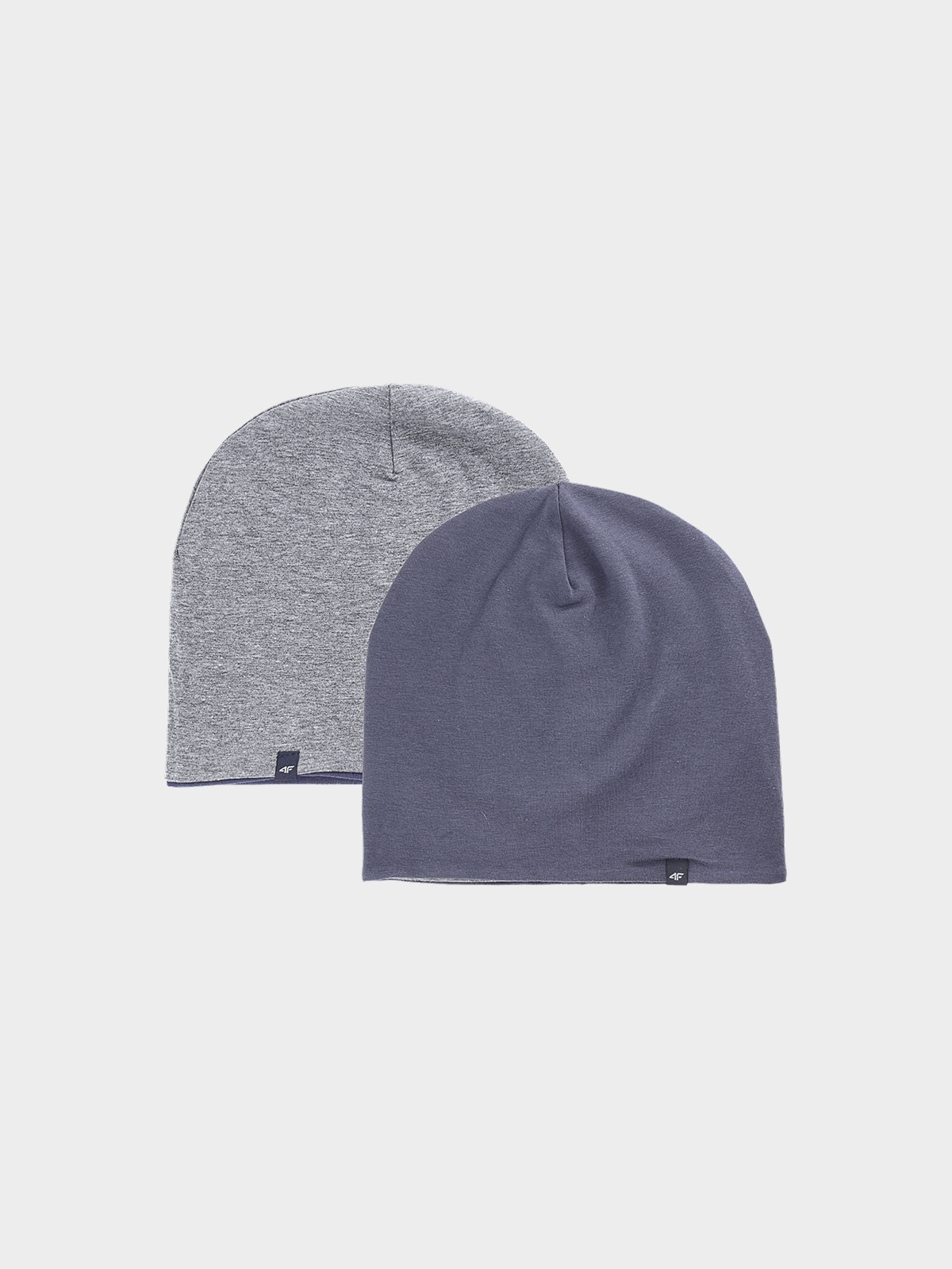 Căciulă beanie reversibilă pentru băieți - gri/bleumarin