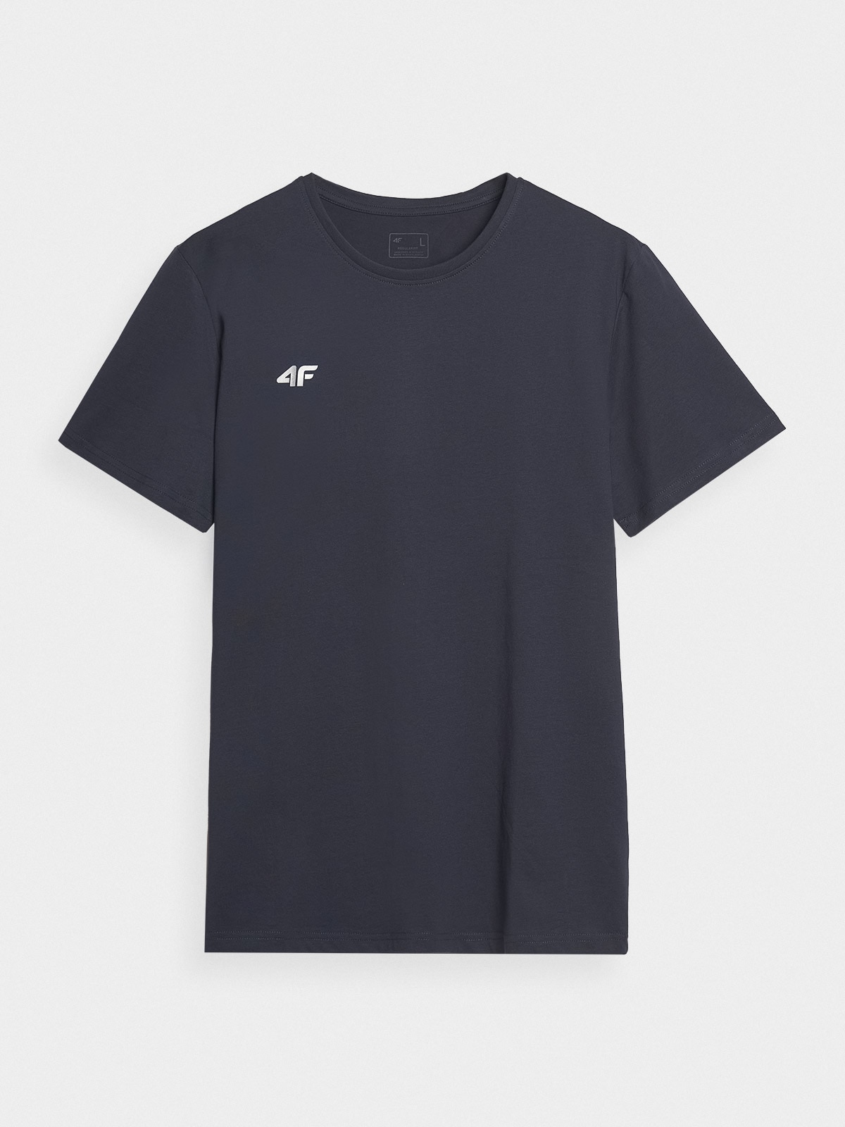 4F T-shirt regular gładki męski - granatowy