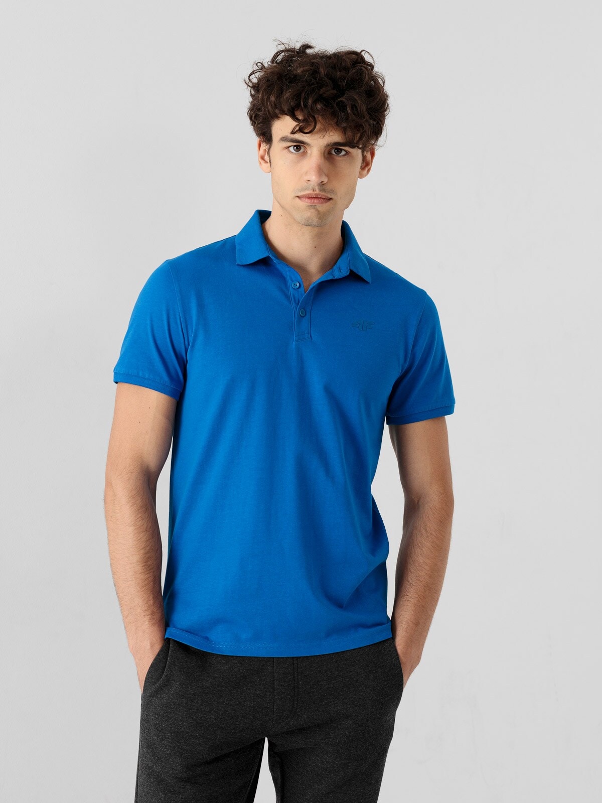 Tricou polo regular pentru bărbați - albastru