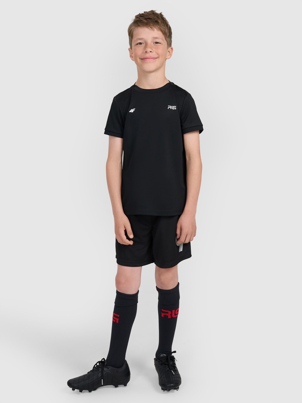 Șort de sport pentru copii 4F JUNIOR x Robert Lewandowski - negru