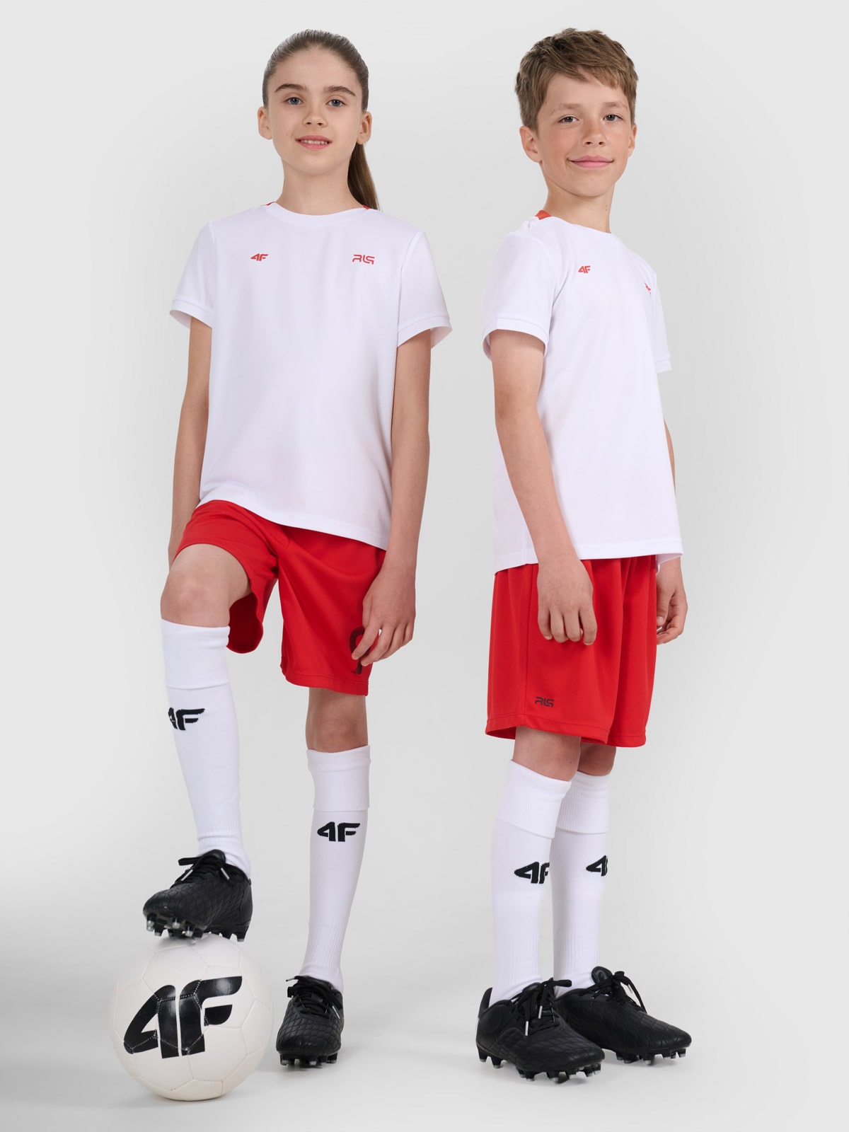 Tricou de sport pentru copii 4F JUNIOR x Robert Lewandowski - alb