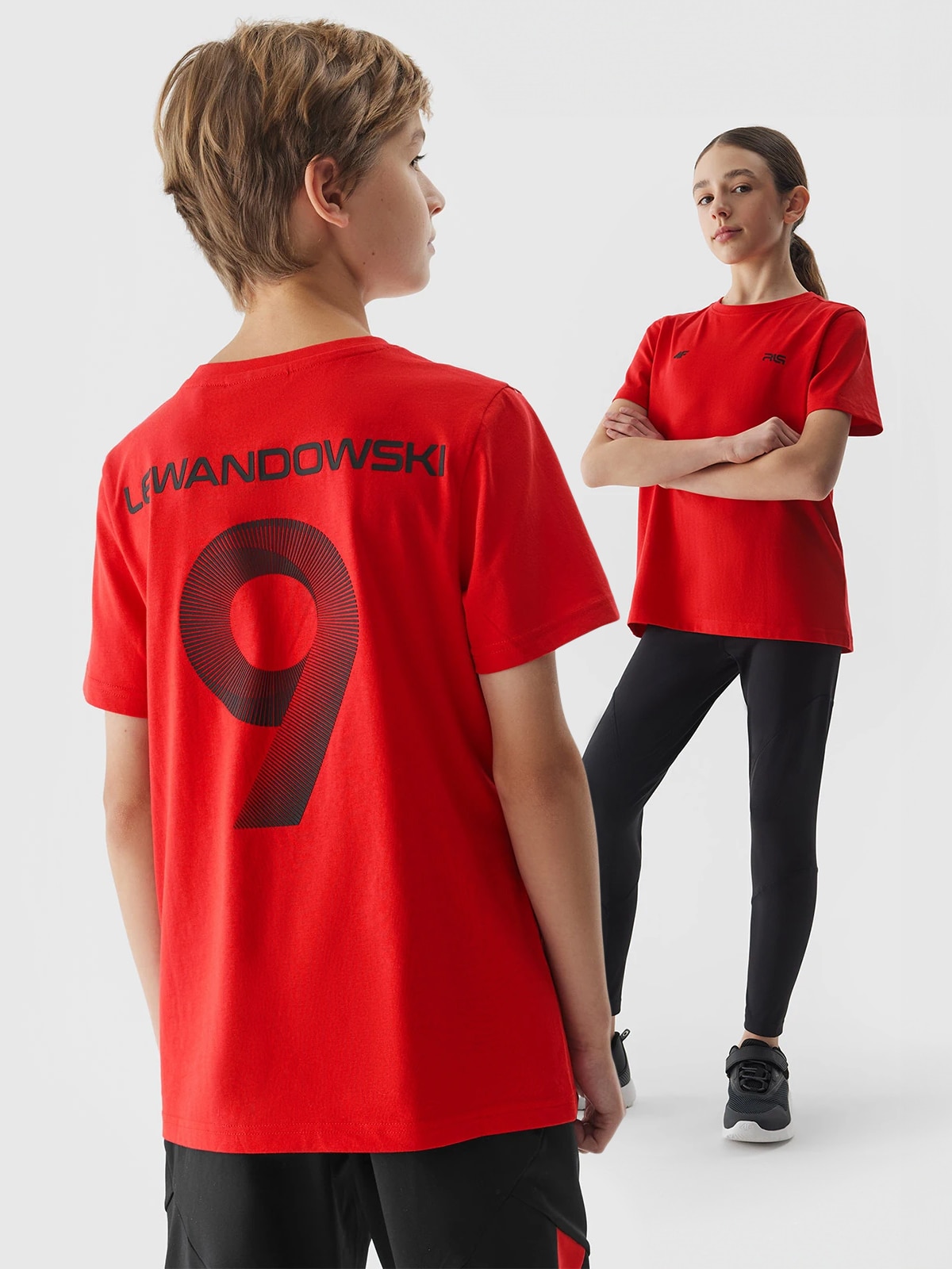 Tricou cu imprimeu pentru copii 4F x Robert Lewandowski - roșu