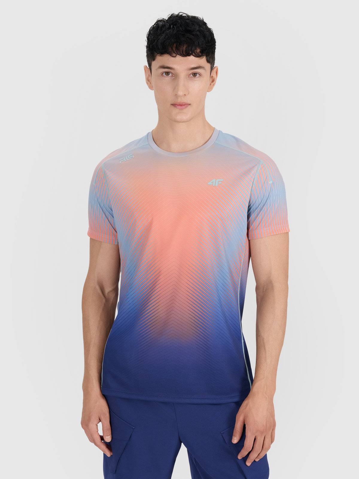 Tricou de antrenament regular cu uscare rapidă pentru bărbați 4F x Robert Lewandowski - turcoaz