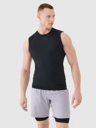 JUUYY Men's Fitness Running Exercise Sports Vest Solid Color