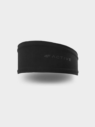 Women's running headband with pony hole - black
