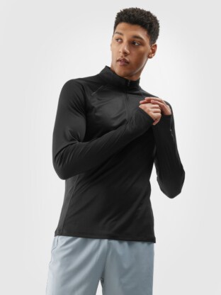 Men's quick-drying running longsleeve - black