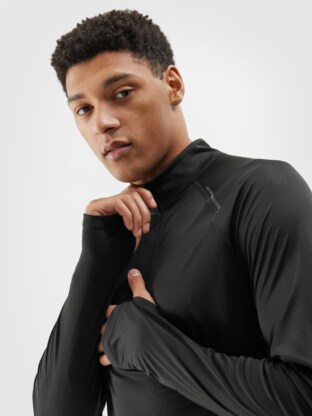 Men's quick-drying running longsleeve - black