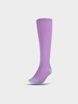 Women's running socks (knee-high socks) - purple