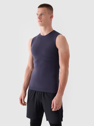 Men's 4F x Robert Lewandowski Seamless Quick-Dry Training Tank Top - Navy Blue