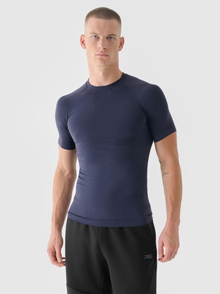 Men's 4F x Robert Lewandowski Quick-Dry Seamless Training T-shirt - Navy Blue