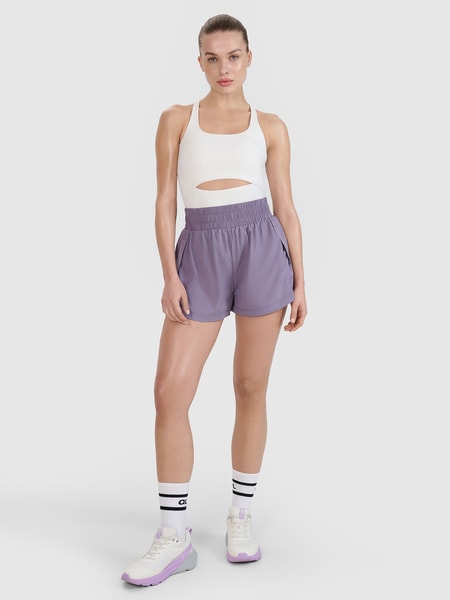 【NG】 N252WHP170 Women's Frozen Cube 5-Part Shorts /追跡付 Women's Quick Dry Running Shorts - Purple | 4F: Sportswear