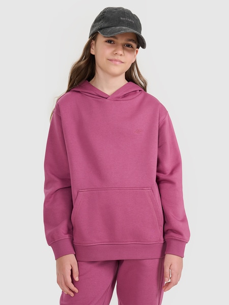 Girl's zip-up sweatshirt with hood - purple | 4F: Sportswear