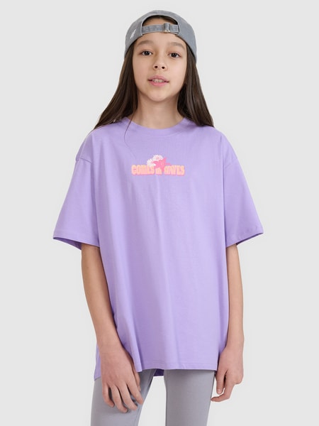 【CPGN STUDIO】DTP BABY FLOWERS Short Sleeve T-shirt T-shirt z krótkim rękawem fioletowy z nadrukiem na przodzie