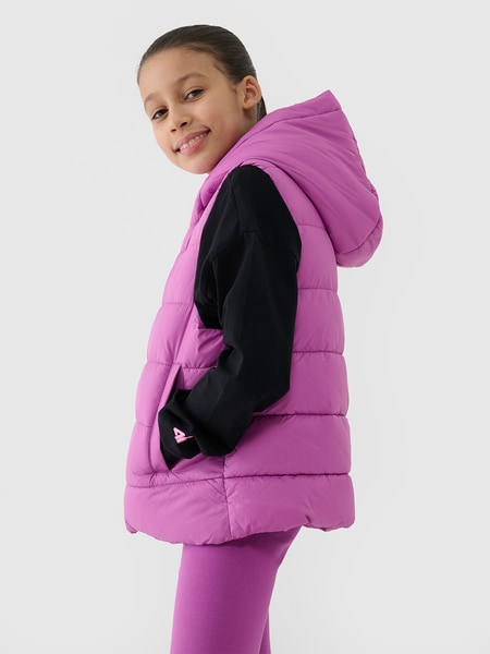 Girl's synthetic-fill down vest - purple | 4F: Sportswear