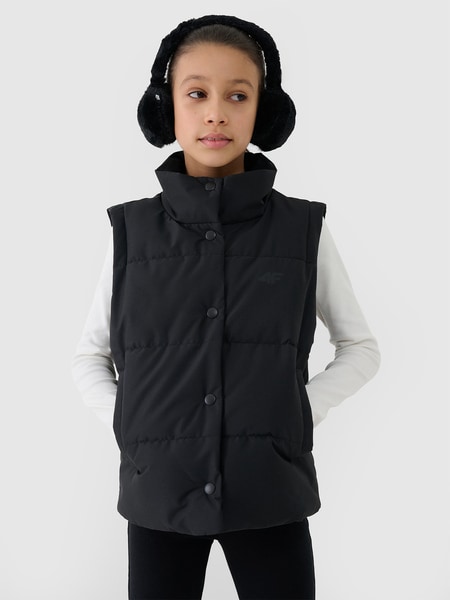 Girl's synthetic-fill down vest - black | 4F: Sportswear and