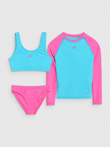 Girl's one-piece swimsuit - turquoise | 4F: Sportswear and shoes